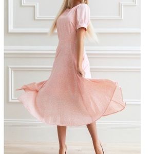 Rachel Parcell PINK QUARTZ LEAFY CLUSTER Dress, Size S